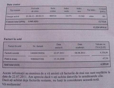 factura E.On - neurolog cojocaru