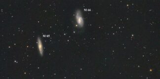 Trei galaxii de la o depărtare de 35 milioane ani lumină, imortalizate de un astronom amator din Bârlad