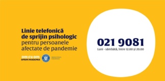 Linie telefonică de suport psihologic-emoțional gratuit pentru persoanele afectate de COVID-19
