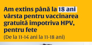 Vaccinarea gratuită anti HPV, extinsă și pentru adolescentele de 14-18 ani