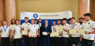 Rugbiștii medaliați cu bronz la Gimnaziada din Franța, premiați de Ministerul Educației