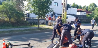 Accident chiar în fața Inspectoratului pentru Situații de Urgență