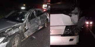 Accident la Valea Grecului, un autocar și un autoturism au intrat în coliziune