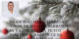 Mesaj cu ocazia Anului Nou al primarului comunei Șuletea, Ciprian Robert Tamaș