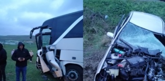 Accident cu un autoturism și un autocar la Târzii