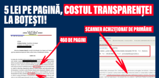 5 lei/pagină este costul transparenței la Boțești. Atât costă ca cetățenii să aibă acces la informațiile de interes public la primăria Boțești