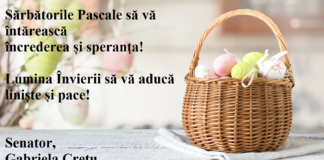 Mesajul senatorului PSD Gabriela Crețu, cu ocazia Sărbătorilor Pascale