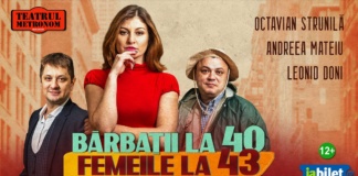 Teatrul Metronom din București vine la Bârlad cu comedia „Bărbații la 40, femeile la 43”