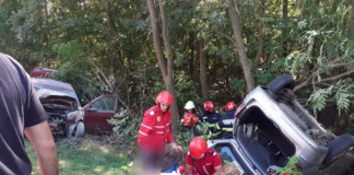 Accident cu două victime la Mărul de Aur. O mașina a fost cuprinsă de flăcări
