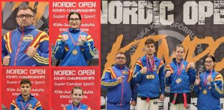Luptătorii „Wazary Dojo” Bârlad, șapte medalii pentru România la Campionatul „Nordic Open Kempo” din Suedia