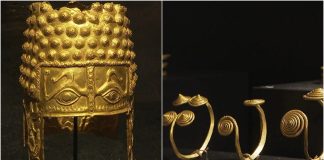 Artefacte de la Bunești-Averești, printre piesele expuse la Muzeul Drents din Assen, de unde au fost furate coiful de aur de la Coţofeneşti şi trei brăţări dacice