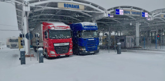 Trafic reluat pentru camioane la Vama Albița. Se circulă în condiții de iarnă