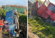 Accident rutier pe DN24A, în zona localității Floreni: trei persoane implicate, două au ajuns la Urgențe