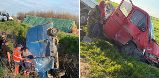 Accident rutier pe DN24A, în zona localității Floreni: trei persoane implicate, două au ajuns la Urgențe