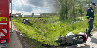 Motociclist de 84 de ani, transportat la spital în urma unui accident petrecut pe DJ 159, la Pungești