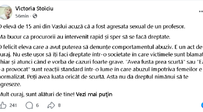 Victoria Stoiciu și-a adus aminte de Vaslui pe motive ideologice, de feminism