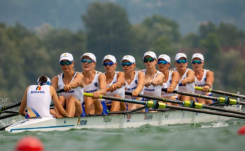 Echipajul feminin de 8+1 al României, cu vasluianca Adriana Adam în barcă, a stabilit un nou record în cursa preliminară de la Campionatele Europene 2026